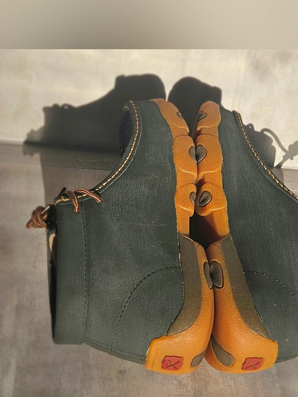 Twisted X Men’s Driving Mocs Leather Ankle Boots Charcoal Grey - 10 Wide - Picture 3 of 16